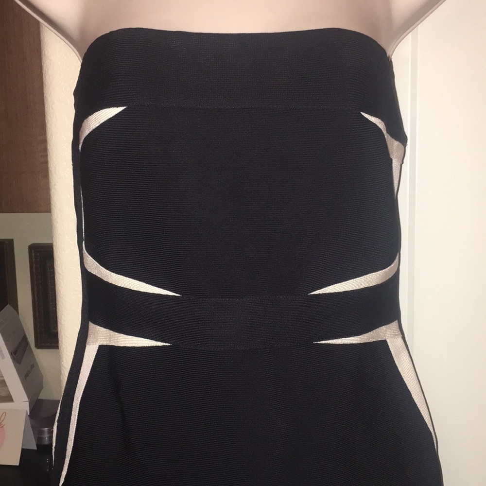 HERVE LEGER SIZE M BLACK WITH HINT OF WHITE - Picture 5 of 15